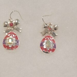 Elegant Silver and Pink Easter Earrings